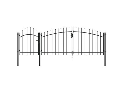 vidaXL Záhradná brána, oceľ 1,75x4 m, čierna