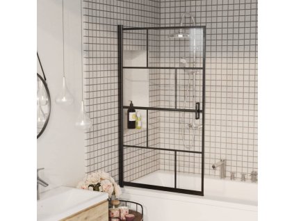 vidaXL Sprchový kút ESG 80x140 cm čierny