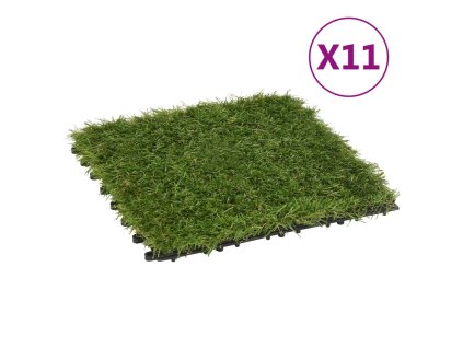 vidaXL Umelý trávnik 11 dlaždíc 30x30 cm zelený