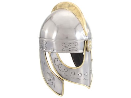 vidaXL Beowulf prilba pre LARP starožitná replika strieborná oceľ