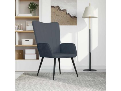 vidaXL Relaxačné kreslo, tmavosivé, zamat