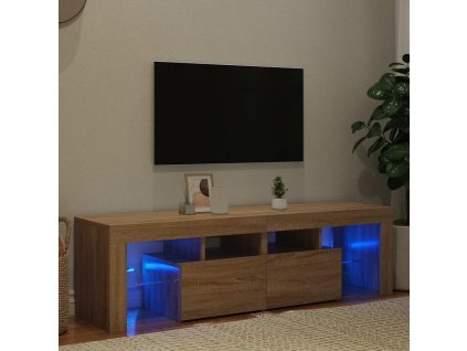 vidaXL TV skrinka s LED svetlami, dub sonoma 140x36,5x40 cm