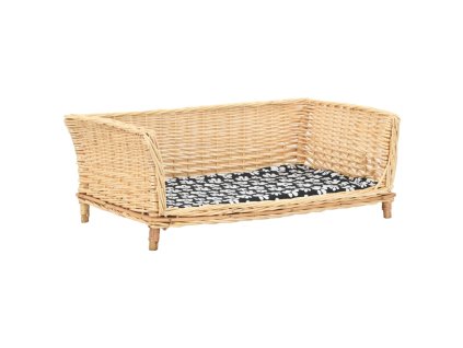 vidaXL Košík pre psa s vankúšom 90x54x35 cm prírodná vŕba