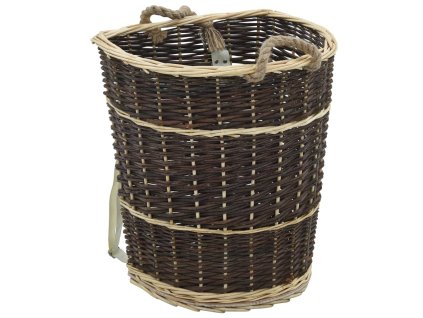vidaXL Košík s popruhmi na palivové drevo 44,5x37x50 cm prírodná vŕba
