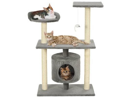 vidaXL Škrabadlo pre mačky so sisalovými stĺpikmi 95 cm, sivé