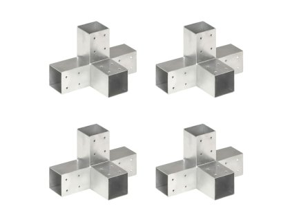 vidaXL Trámové spojky 4 ks v tvare X 71x71 mm pozinkovaný kov