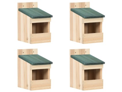 vidaXL Vtáčie búdky 4 ks 12x16x20 cm jedľové drevo