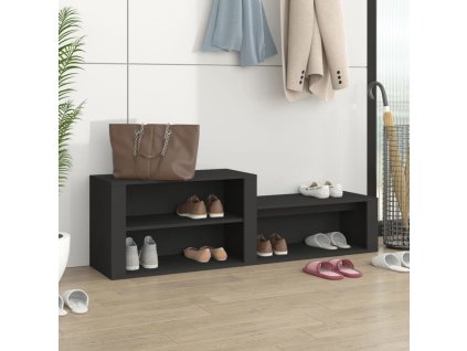 vidaXL Botník čierny 150x35x45 cm spracované drevo