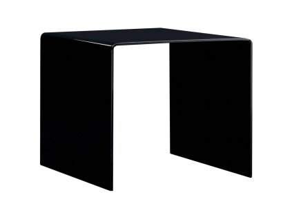 vidaXL Konferenčný stolík, čierny 50x50x45 cm, tvrdené sklo