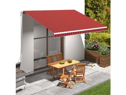 vidaXL Tieniaca plachta na markízu, plátená, oranžovo hnedá 450x300 cm