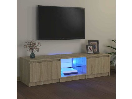 vidaXL TV skrinka s LED svetlami dub sonoma 140x40x36 cm