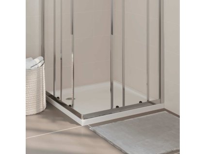 vidaXL Štvorcová sprchová vanička z ABS biela 80x80 cm