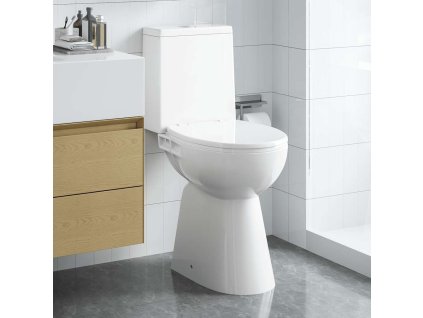 vidaXL Bezokrajová toaleta 7 cm extra výška, pomalé zatváranie, biela keramika