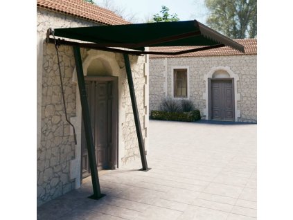 vidaXL Ručne zaťahovacia markíza so stĺpikmi 3,5x2,5 m antracitová