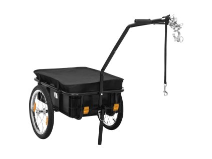 vidaXL Príves na bicykel/ručný vozík 155x60x83 cm, oceľ, čierny