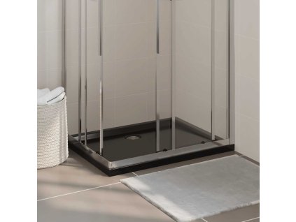 vidaXL Obdĺžniková sprchová vanička z ABS čierna 70x90 cm