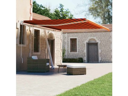 vidaXL Voľne stojaca ručne zaťahovacia markíza 450x300cm oranžovohnedá