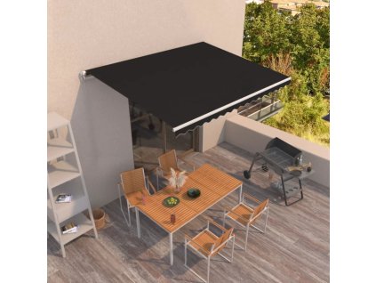 vidaXL Ručná zaťahovacia markíza 400x350 cm antracitová
