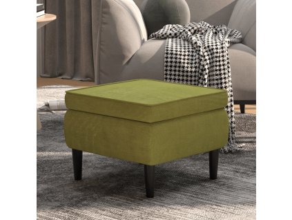 vidaXL Taburetka s drevenými nohami bledozelená zamatová