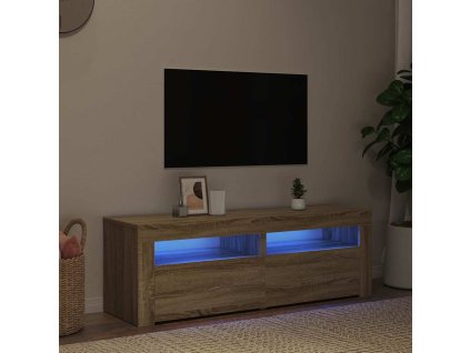 vidaXL TV skrinka s LED svetlami dub sonoma 120x35x40 cm