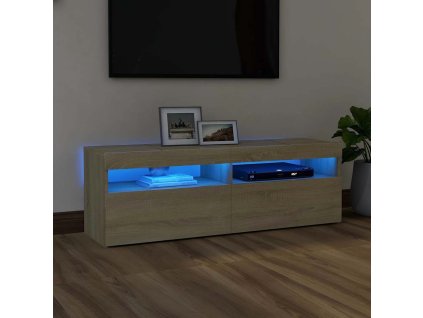 vidaXL TV skrinka s LED svetlami dub sonoma 120x35x40 cm