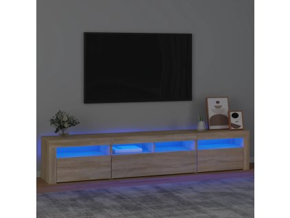 vidaXL TV skrinka s LED svetlami dub sonoma 210 x 35 x 40 cm
