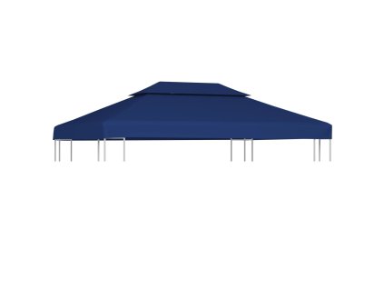 vidaXL Dvojitá strieška na altánok 310 g/m², 4x3 m, modrá