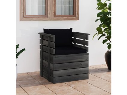 vidaXL Záhradné kreslo s podložkami, borovicové drevo