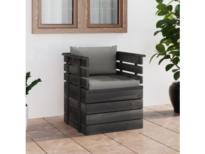 vidaXL Záhradné kreslo s podložkami, borovicové drevo