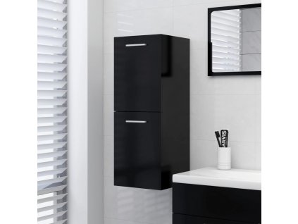 vidaXL Kúpeľňová skrinka, čierna 30x30x80 cm, kompozitné drevo