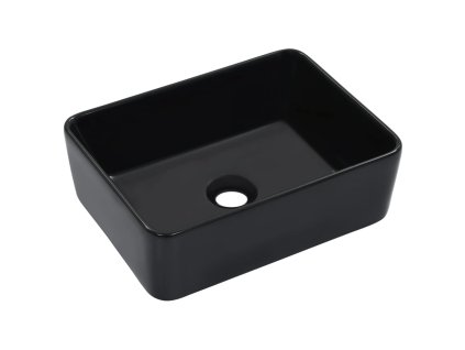 vidaXL Umývadlo čierne 40x30x13 cm keramické