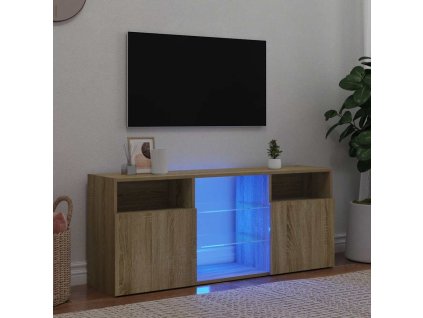 vidaXL TV skrinka s LED svetlami dub sonoma 120x30x50 cm