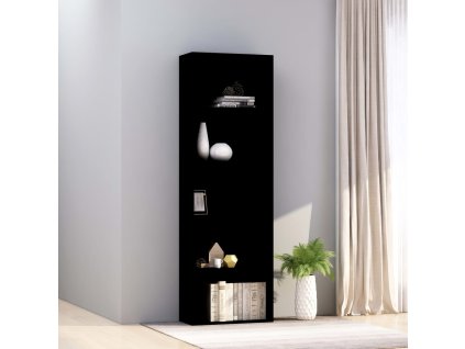 vidaXL Knižnica, 5 políc, čierna 60x30x189 cm, kompozitné drevo