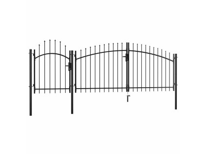 vidaXL Záhradná brána, oceľ 2x4 m, čierna