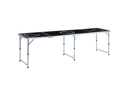 vidaXL Skladací stôl na beerpong 240 cm čierny