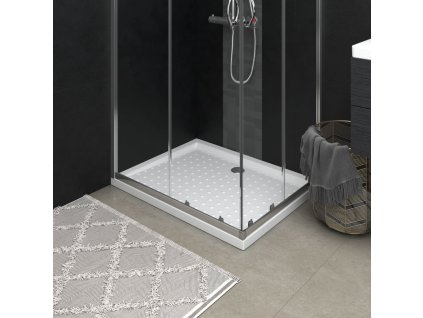 vidaXL Sprchová vanička s protišmykovými výbežkami biela 90x70x4 cm ABS