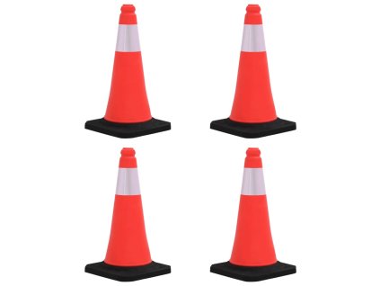 vidaXL Reflexné dopravné kužele s ťažkými základňami 4 ks 50 cm