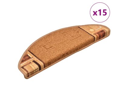 vidaXL Samolepiace nášľapy na schody 15 ks, béžové 65x21x4 cm