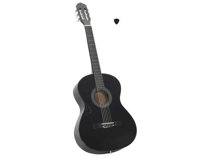 vidaXL Klasická gitara pre začiatočníkov čierna 4/4 39" lipové drevo