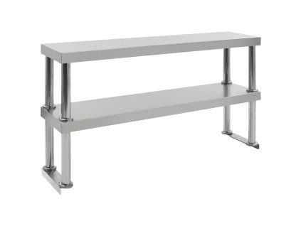 vidaXL Dvojitá polica na pracovný stôl 120x30x65cm, nehrdzavejúca oceľ