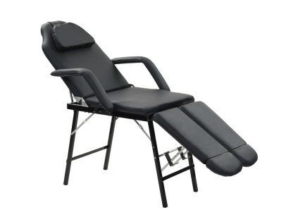 vidaXL Prenosné kozmetické kreslo, umelá koža 185x78x76 cm čierne