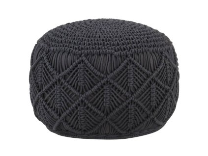 vidaXL Ručne vyrobená taburetka macrame, antracitová 45x30 cm, bavlna
