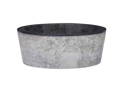 vidaXL Umývadlo čierne Ø40x15 cm mramor