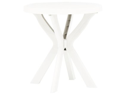 vidaXL Bistro stolík biely priemer 70 cm plast