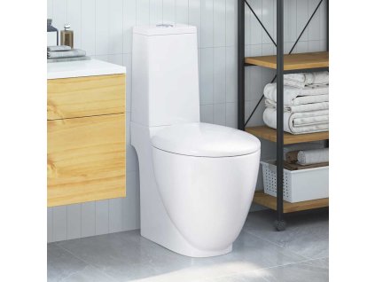 vidaXL Keramická toaleta, zadný odtok, biela