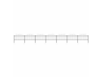vidaXL Záhradný plot s hrotmi, oceľ (1,25-1,5)x11,9 m, čierny