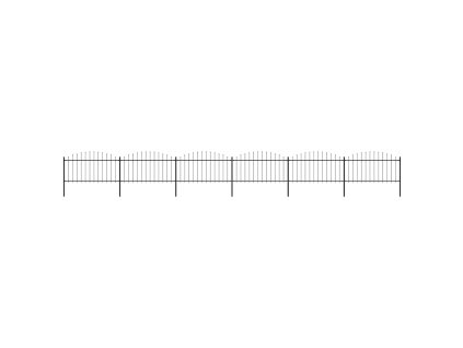 vidaXL Záhradný plot s hrotmi, oceľ (1,25-1,5)x10,2 m, čierny
