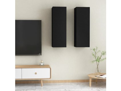 vidaXL TV skrinky 2 ks, čierne 30,5x30x90 cm, kompozitné drevo