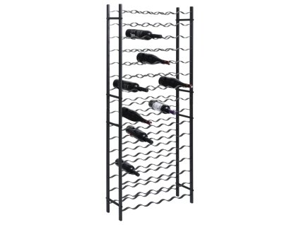 vidaXL Stojan na víno pre 96 fliaš čierny kovový