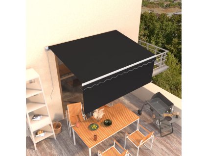 vidaXL Ručne zaťahovacia markíza s tienidlom 3x2,5 m antracitová